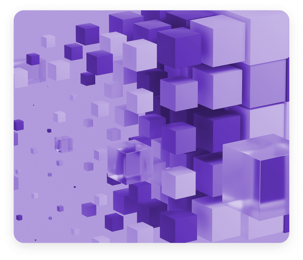 illustration of shopreme ecosystem integrations - purple cubes